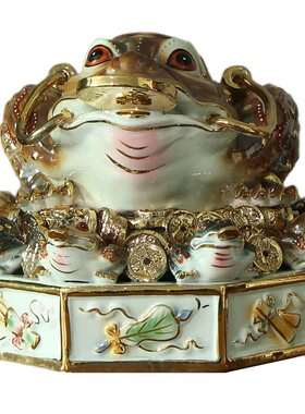 纯手工八方来财·金蟾摆件陶瓷