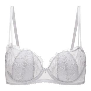 华歌尔Wacoal文胸超薄透气蕾丝聚拢上抬刺绣内衣女大胸防凸点胸罩