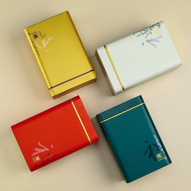 新款250-500克马口铁盒茶叶罐白版毛包装盒通茶叶大红袍峰黄山茶