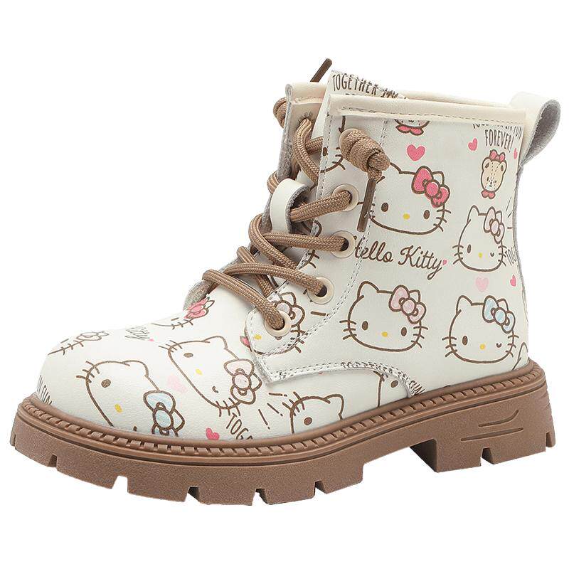 hellokitty儿童靴子秋皮靴