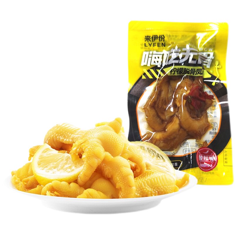 来伊份柠檬脱骨凤爪500g鸡爪酸辣