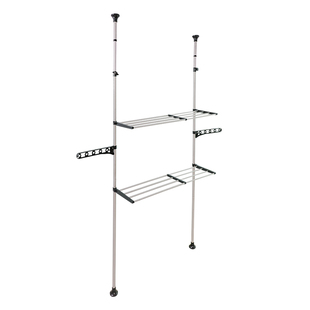 床头柜上方置物架免打孔可调节卧室睡觉放衣服多层隔板落地收纳架