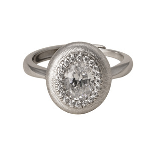 素图戒指925银拉丝鸽子蛋小众设计中指食指戒可调节轻奢高级饰品