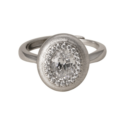 素图925银锆石小众设计感戒指