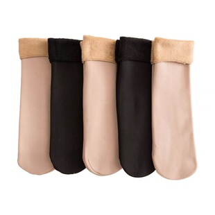 加绒袜子女中筒秋冬季加厚保暖雪地袜男袜短袜光腿神器地板袜女袜