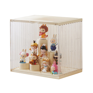 泡泡玛特popmart模块化积木透明亚克力收纳盒手办模型展示柜防尘