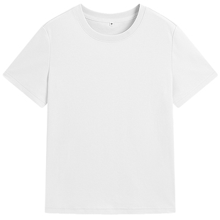 【7A抗菌】KBNE白色圆领短袖T恤女2026春季新款修身内搭打底上衣