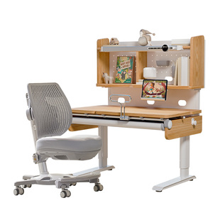 德国SugarSwan儿童学习桌北美红橡木实木书桌灯桌一体护眼写字桌