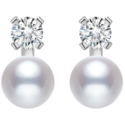 悦宫经典戴妃王妃款珍珠耳钉女