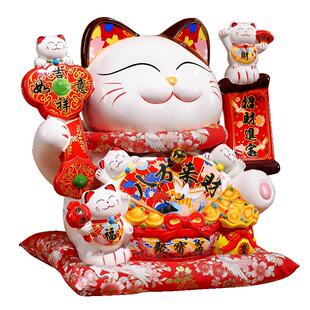 存钱罐招财猫摆件开业礼物前台生意兴隆特大号陶瓷发财猫2026新款