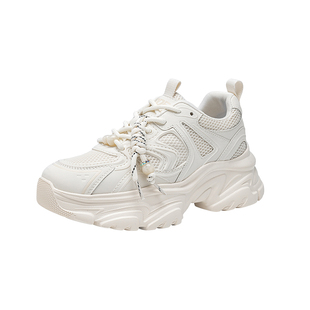 依思q老爹鞋女款厚底2026春季新款女鞋白色增高不累脚休闲运动鞋