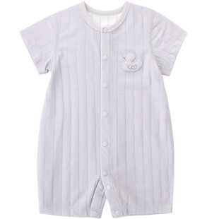【桑蚕丝】新生儿婴儿衣服夏季短袖薄款哈衣爬爬服夏款宝宝连体衣