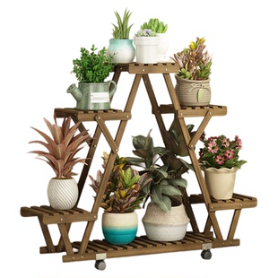 2026新款花架子客厅实木多肉盆栽托架室内外多层阳台置物架落地式