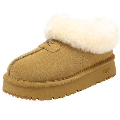 UBZ厚底增高雪地靴低帮面包鞋