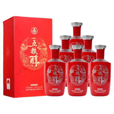 【双12抢购中】五粮醇红装50度500ml*6瓶整箱白酒五粮液官方品