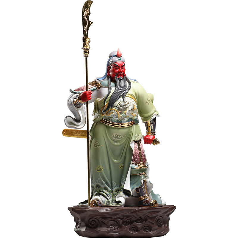 微美20至32寸关公高档摆件武财神关二爷神像玄关客厅关羽彩绘神像