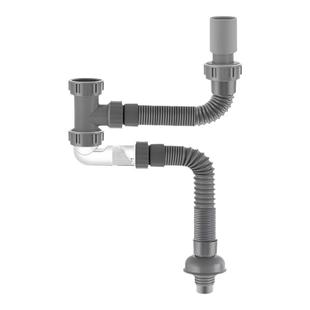 洗衣池下水管阳台陶瓷盆双槽盆排水管二合一加长三通面盆下水软管