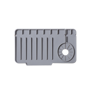 专用侧边水龙头沥水垫可折叠窄边防溅水垫厨房台面水槽斜坡硅胶垫