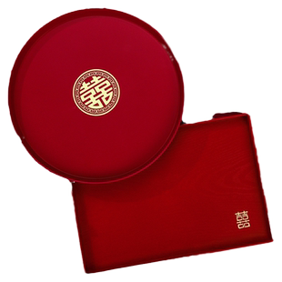 结婚喜字喜糖盘干果盘婚礼陪嫁敬茶杯托盘婚庆订婚创意喜盘子摆件