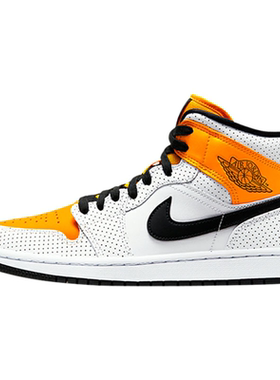 AJ1Mid湖人白黄黑柠檬运动篮球鞋