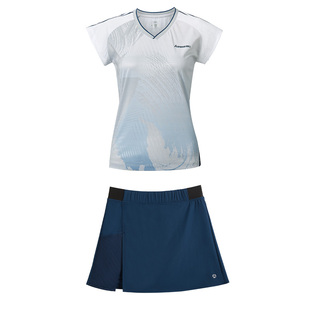 川崎专业飞天网球羽毛球服套装女大赛服速干上衣运动短袖T恤短裙