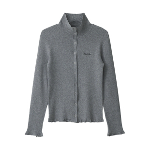 [张元英同款]ROLAROLA25年秋高领针织开衫女休闲百搭长袖毛衣外套