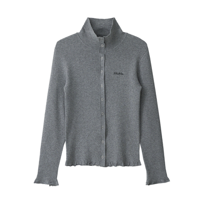 张元英同款25年春款高领针织开衫