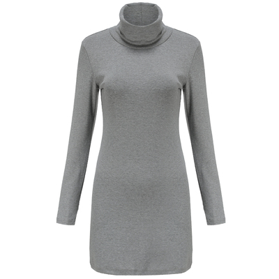 打底衫长袖修身厚中长款棉女高领