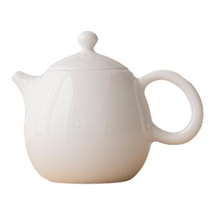 敦铭堂德化羊脂玉茶壶龙蛋壶单壶中式家用陶瓷茶具泡茶杯高档白瓷