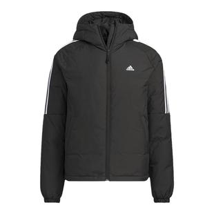 阿迪达斯羽绒服男2023冬款三条杠防风保暖短款连帽运动外套IT8730