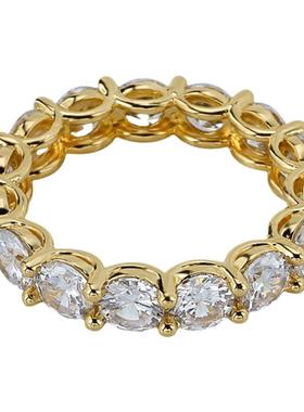 欧美ins爆款爱心形状锆石情侣戒指嘻哈潮人女士戒指HIPHOP RING