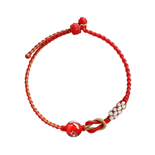 遇见普陀山好孕红绳手链男女好孕临门福运手链求子备孕已孕红手绳