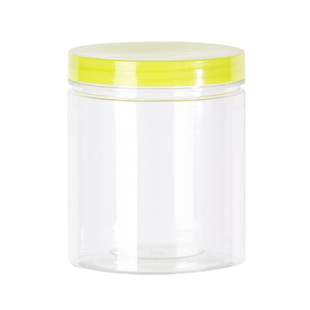 糖果罐塑料密封罐彩色盖透明瓶子包装桶烘焙饼干储存食品级收纳盒