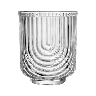 小众ins玻璃杯艺术立体抽象水杯U形条纹杯子大容量果汁饮料咖啡杯