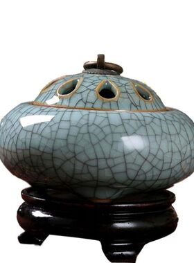哥窑梅子青家用摆件香道居室创意
