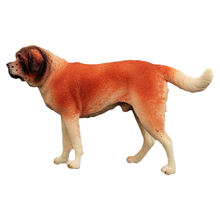 童德仿真动物玩具模型黄色圣伯纳犬塑胶狗狗儿童礼物摆件