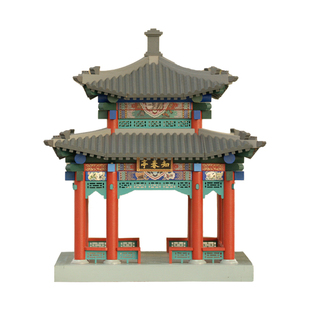 晚峰颐和园知春亭实木榫卯斗拱积木中国古建筑拼搭模型教具礼品