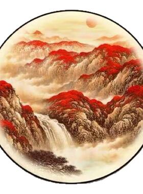 新中式鸿运当头玄关装饰画带灯