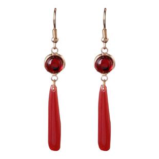 新中式耳环2024新款爆款红色耳坠古风搭配马面裙的耳饰配旗袍配饰