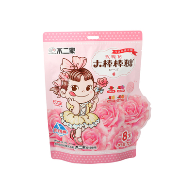 不二家玫瑰味棒棒糖72g袋装