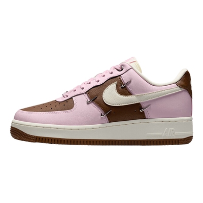 Nike耐克女鞋白棕粉AF1四勾空军一号运动鞋休闲鞋板鞋IO7595-211