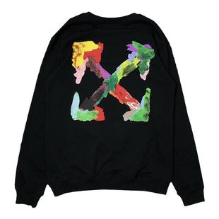 ins欧美高街头fog风潮潮箭头几何条纹斑马线长袖打底衫套头卫衣