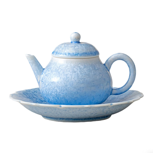 窑变结晶釉茶壶高颜值陶瓷梨形壶功夫茶具女士个人专用单壶礼盒装