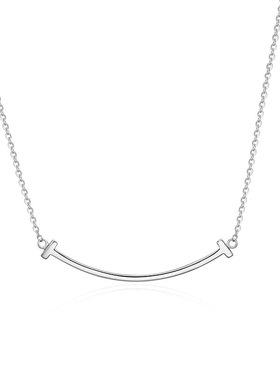 Julius/聚利时银饰女款微笑项链925银轻奢小众锁骨链生日礼物0004