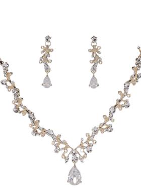 小众银色超仙项链耳环配饰新娘