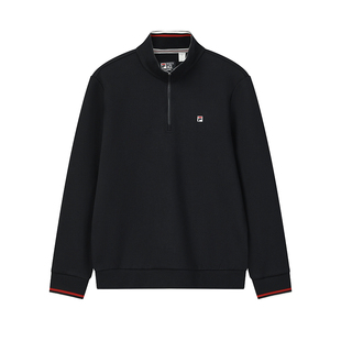 易烊千玺同款FILA斐乐官方男子卫衣2026春季新款半拉链针织上衣