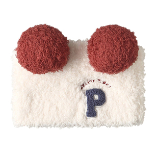 日本可爱毛球熊猫束发带 软绵绵字母宽带日剧洗脸发带发箍包邮