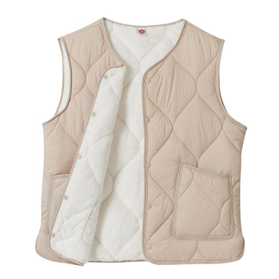 轻薄羊羔毛保暖坎肩马甲马夹时尚