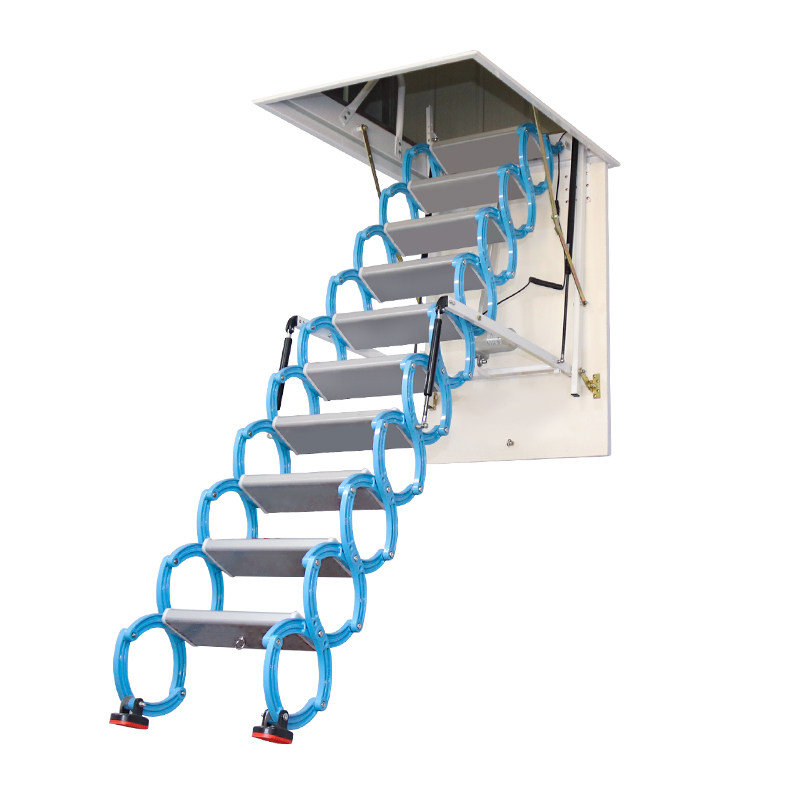 加厚电动伸缩梯自动钛镁合金隐形升降楼梯家用拉伸别墅复式折叠梯