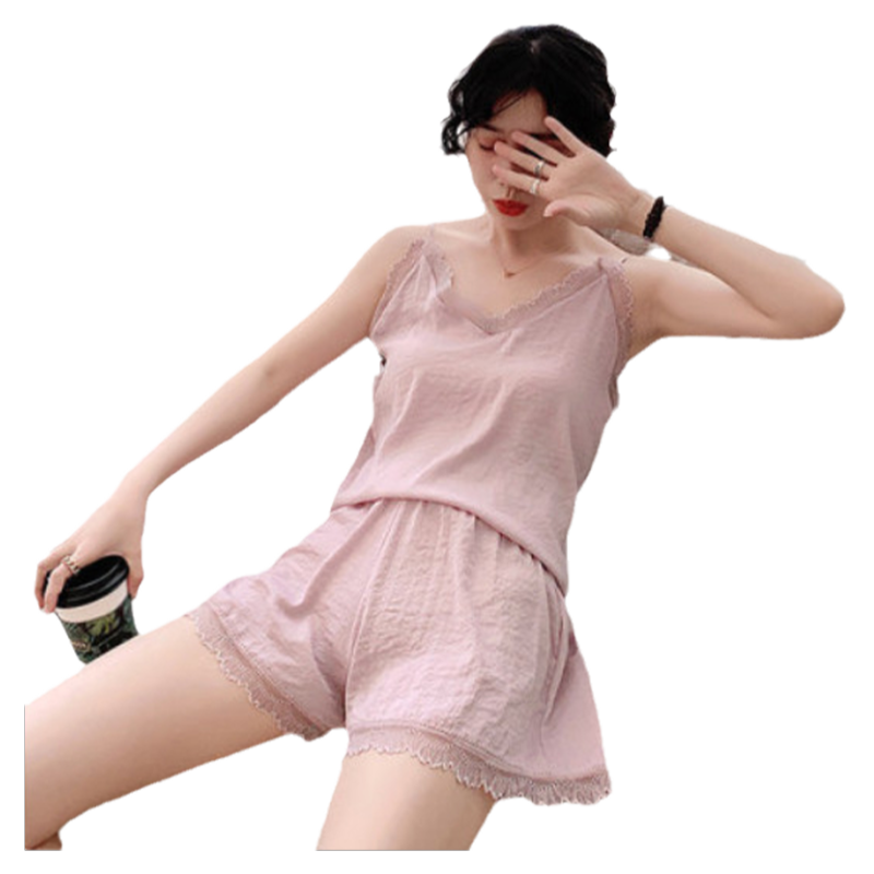 冰丝吊带睡衣女夏季薄款蕾丝性感